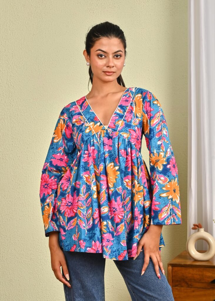 women printed cotton kurti